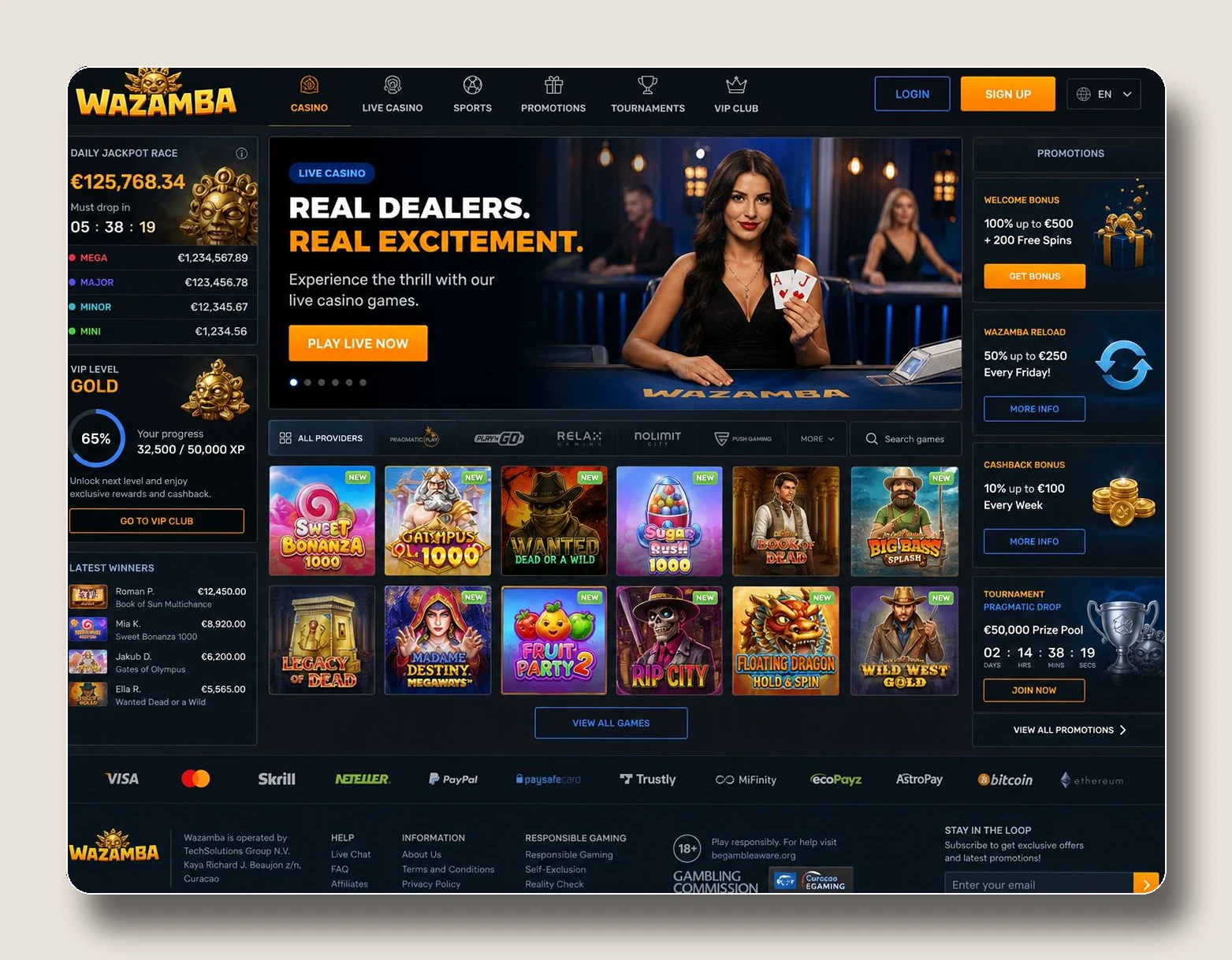Wazamba — το καλύτερο online καζίνο με πραγματικά χρήματα